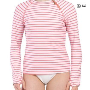 Striped Long Sleeve Rash Guard
